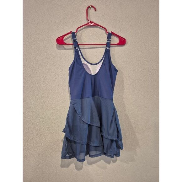 CiCiBird Women's Layered Tummy Control Swimdress Blue Small NWOT - Picture 2 of 7